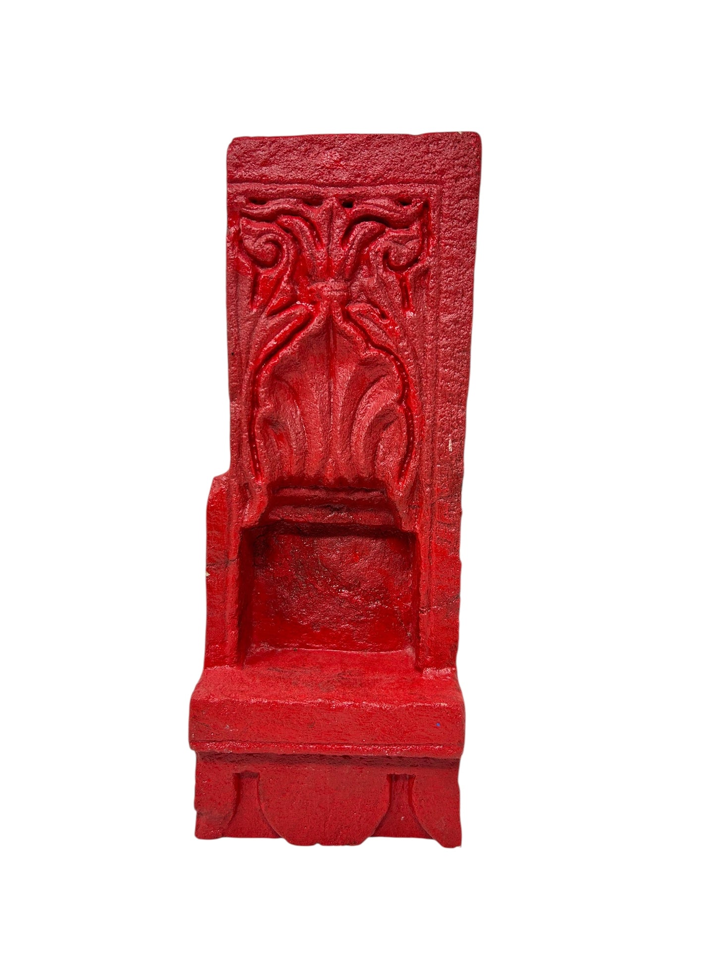 Antique stone aala old hand painted red stone aala candle holder