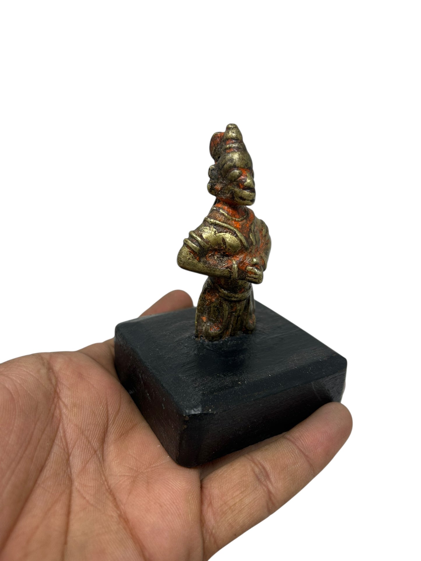 Ancient brass Hanuman statue old solid brass Hindu God Hanuman figurine