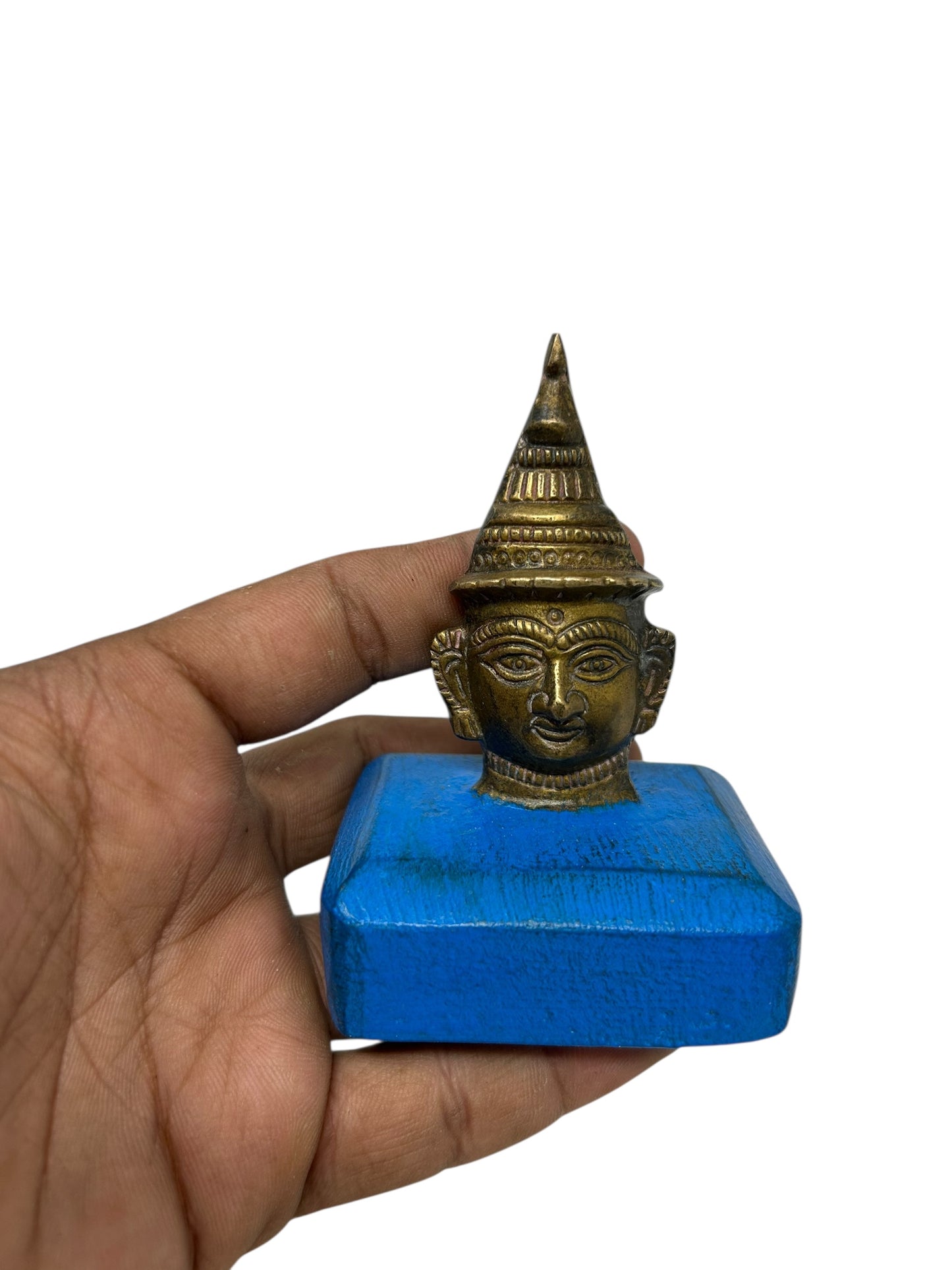 Antique Brass Mukhalingam Old Brass Mukhalingam On Stand