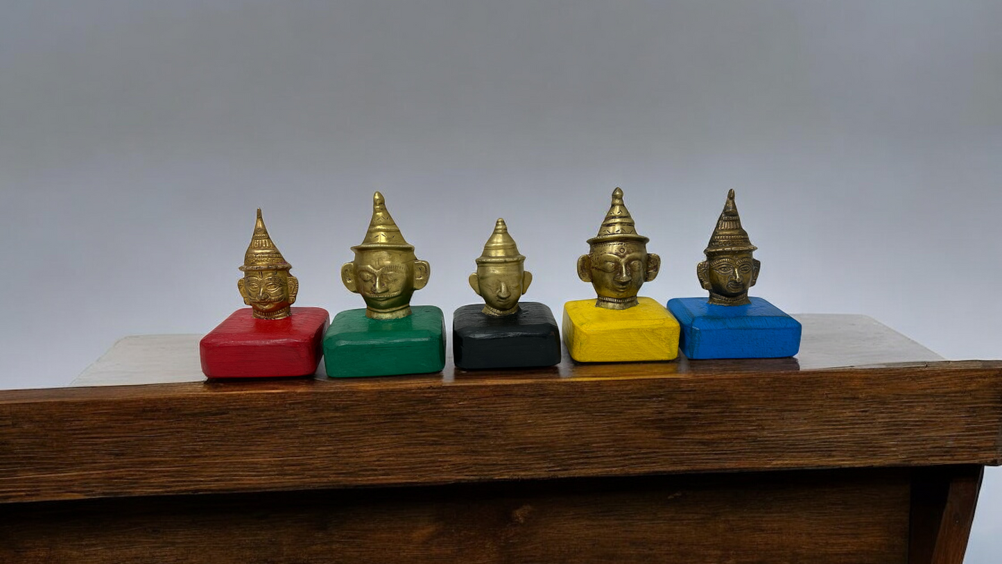 Antique Brass Mukhalingam Old Brass Mukhalingam On Stand