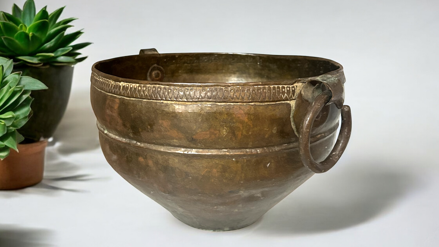 Antique Brass Planter Pot Hand Made Old Brass Pot Big Size Planter Pot