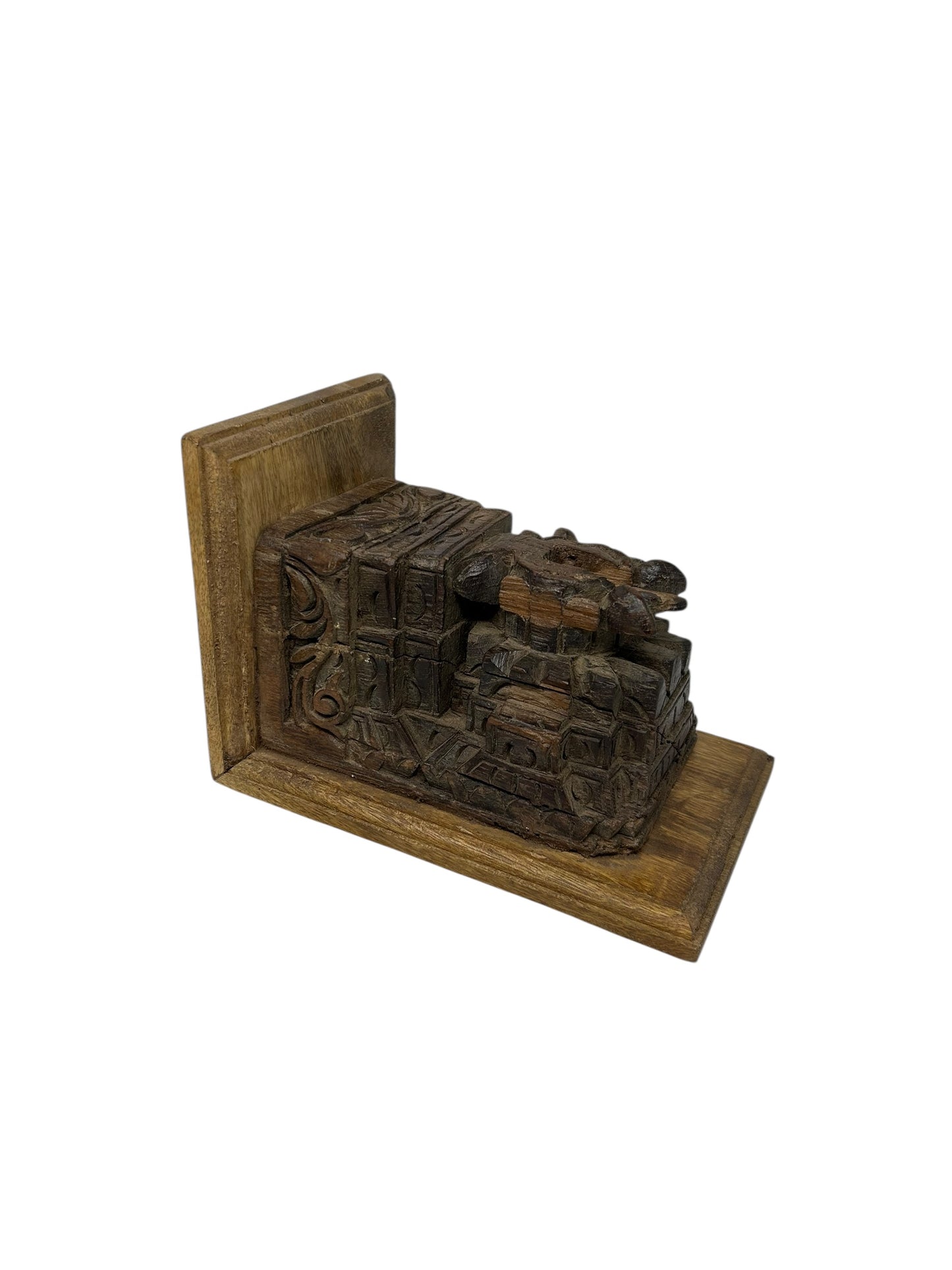 Ancient Wooden Fine Hand Carved Bracket Wall Decor Shelf Old Wood Statue Holder